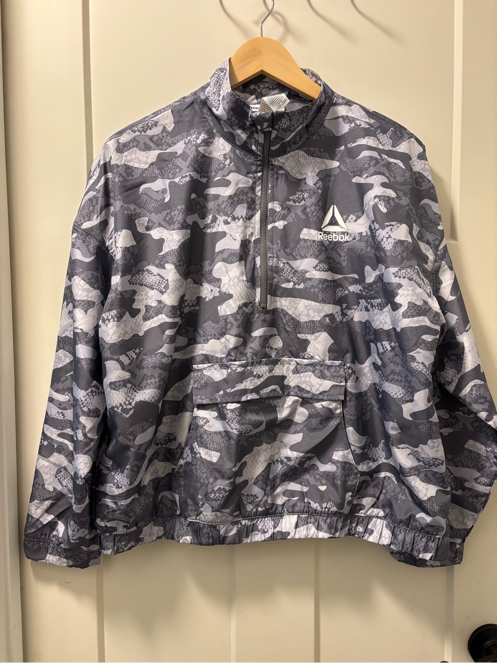 Reebok Black & Gray Camo Half-Zip Pullover